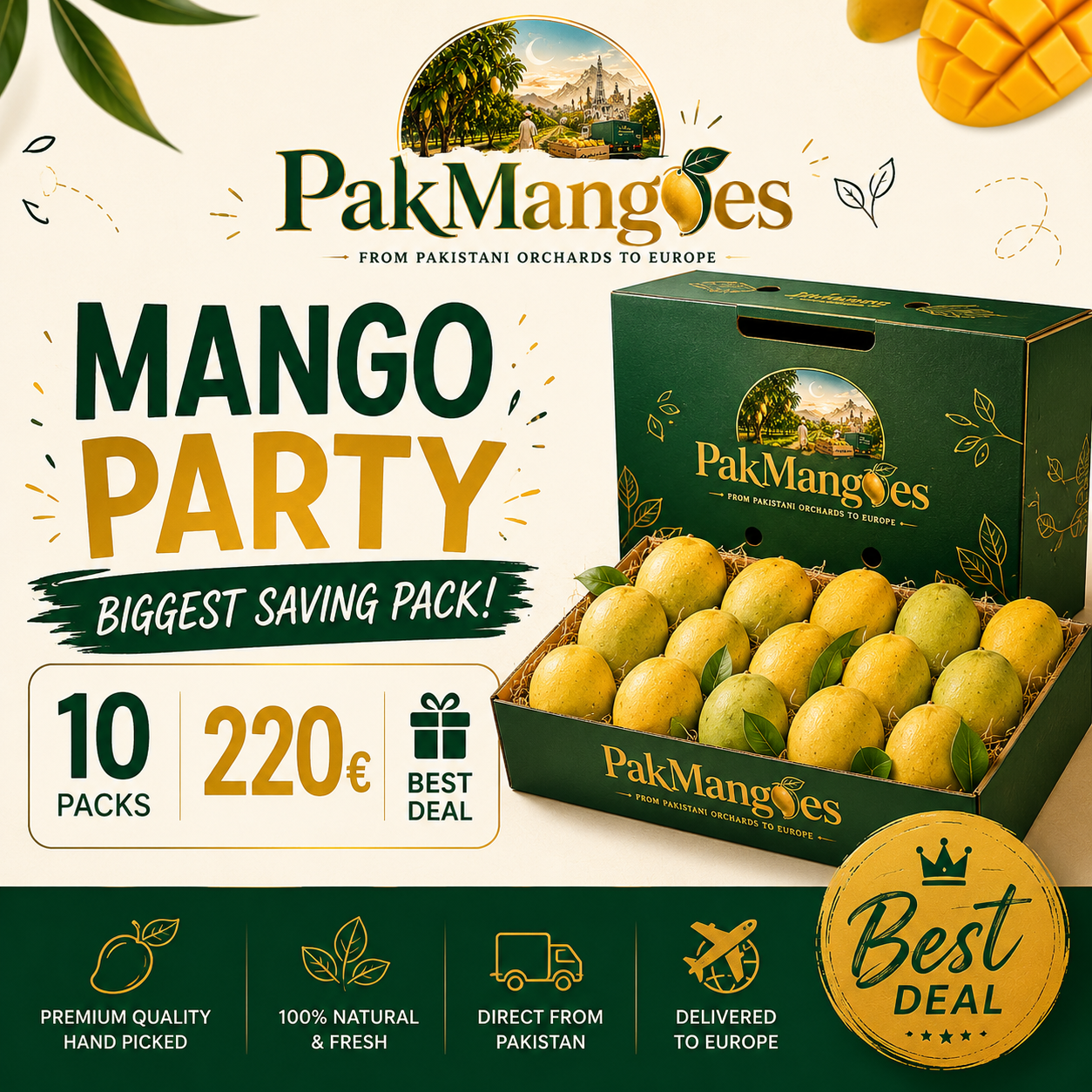 Mango Party Bundle – 10 Mango Boxes (2.7–3.0 kg per box)